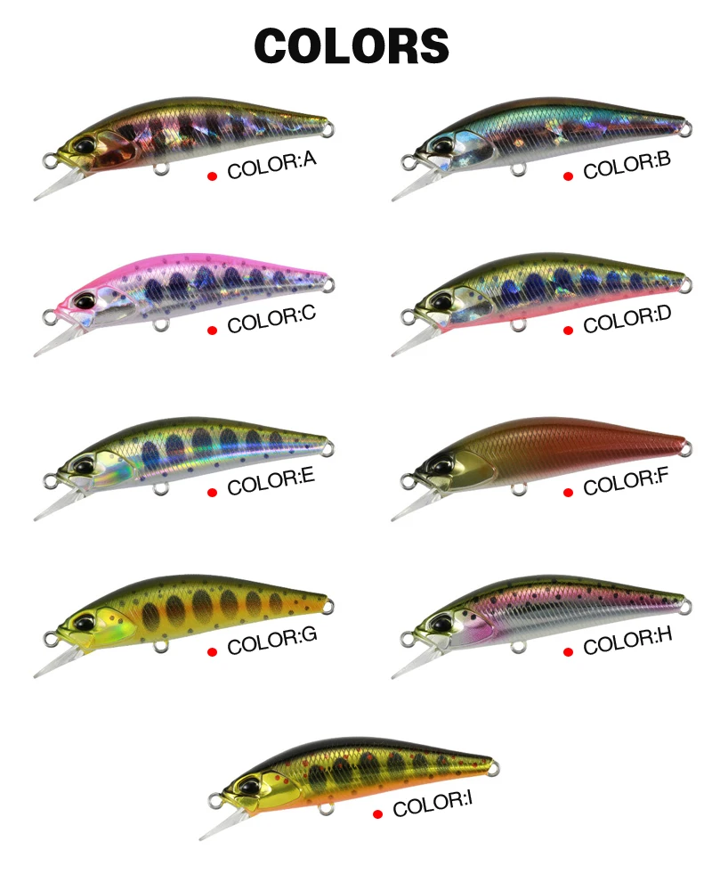 

Wobbler Minnow Sinking Hard Plastic Artificial Bait For Fishing Lure Tackle Bass 5cm 4.2g 3D Eyes Topwater 2 Fish Hook Crankbait