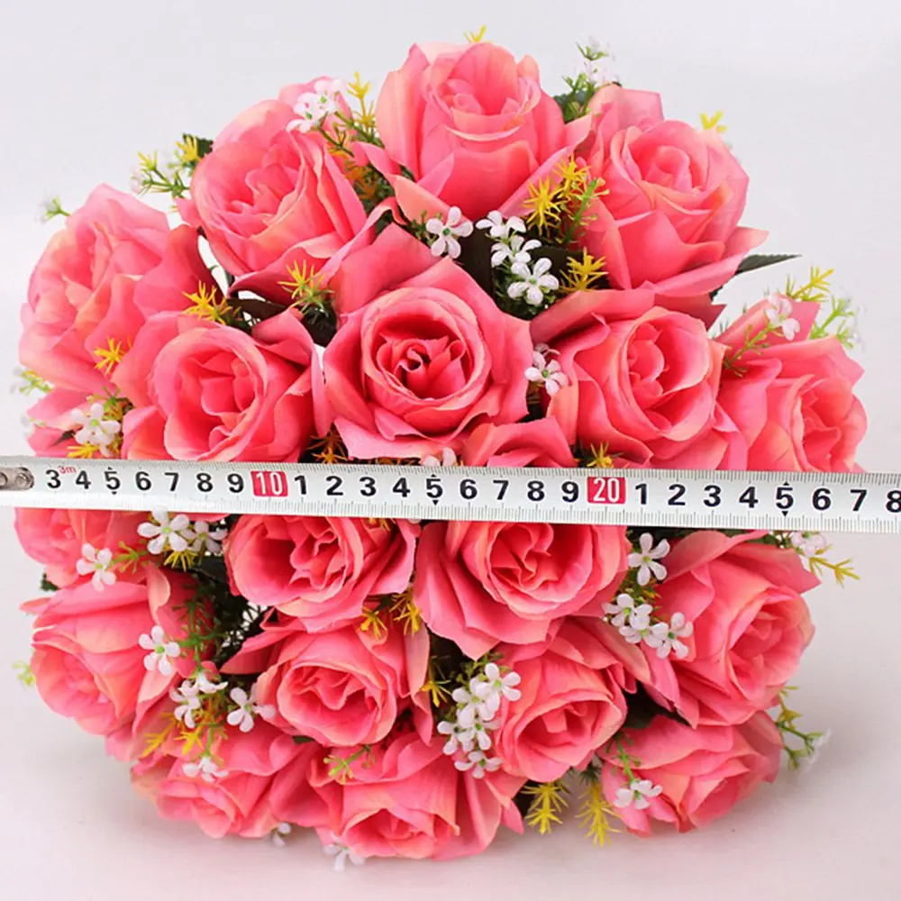 18 голов шелковые искусственные розы Букет Искусственные цветы для свадьбы