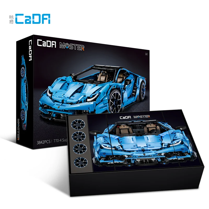 

Cada MOC Technic Series Lamborghinis Memorial Cow Roadster Car Model Kit Building Blocks Bricks Toys for Boys Fit 42115 DIY Gift