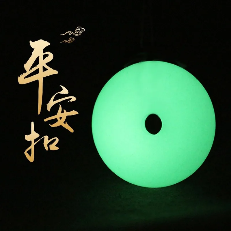 

Natural Stone Luminous Stone Doughnut Necklace Pendant Round Safety Buckle for Women and Men Jewelry Gifts
