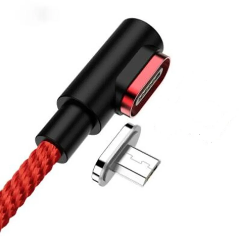 1 set for micro usb Кабель 1 м 3A 90 градусов Магнитный кабель для быстрой зарядки Micro usb type C зарядное устройство для iPhone l-образный кабель магнит huawei AndroidMobile - Цвет: 1 set for micro usb