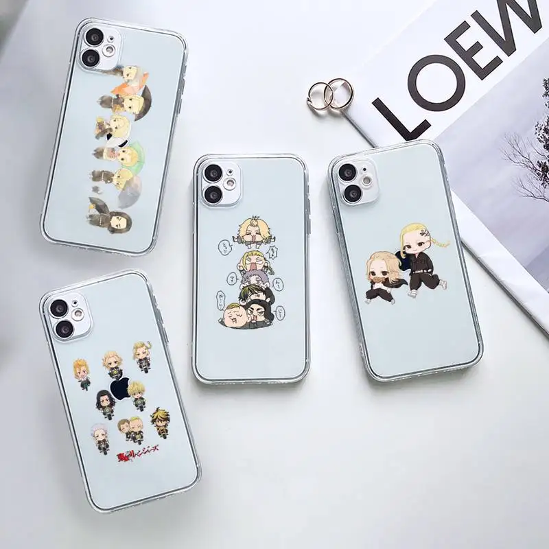 

anime Tokyo Revengers Cartoon cute Phone Case Transparent for iPhone 7 8 11 12 13 mini pro X XS XR MAX Plus