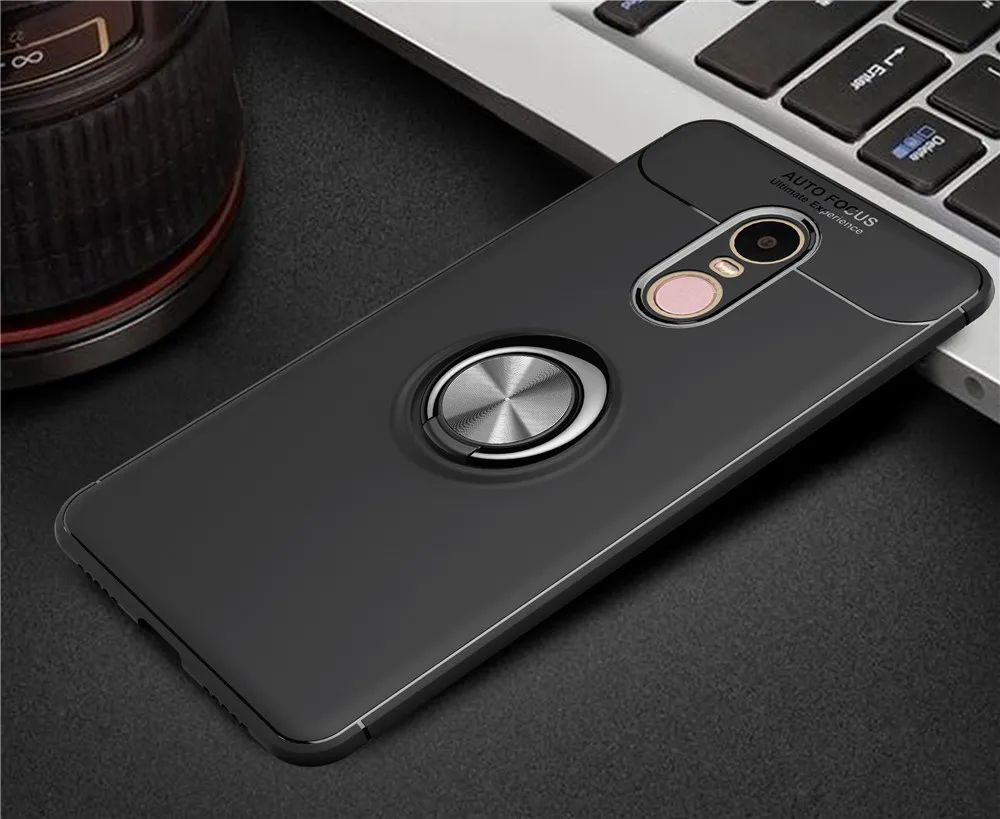 Для Xiaomi Redmi Note 4 4X чехол цветной металлический Магнитный кольцо мягкое Силиконовое ТПУ и жесткий чехол для Xiaomi Redmi Note 4 4X5,5"