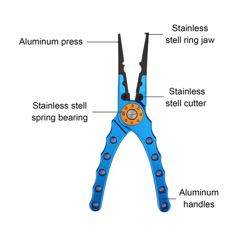 Fishing Pliers Aluminum Alloy Lure Plier Fishing Tools Line Cutter Multifunctional Knot Scissors Hook Remover Fishing Equipment