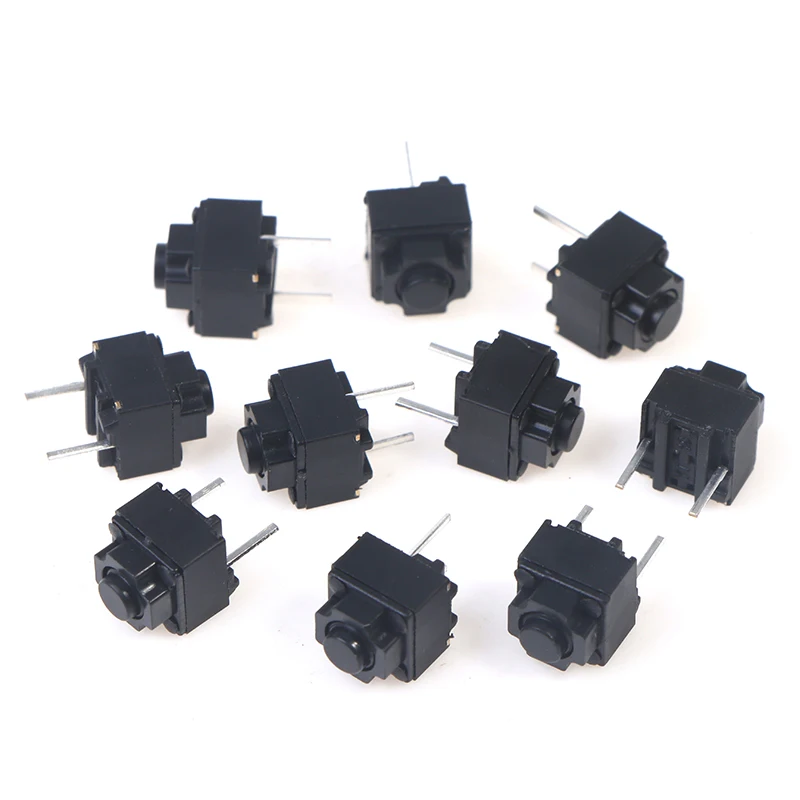 

10 шт./упак. 6*6*7,3 мм черный бесшумный кнопочный переключатель Микро-Мышь Переключатель кнопочный переключатель