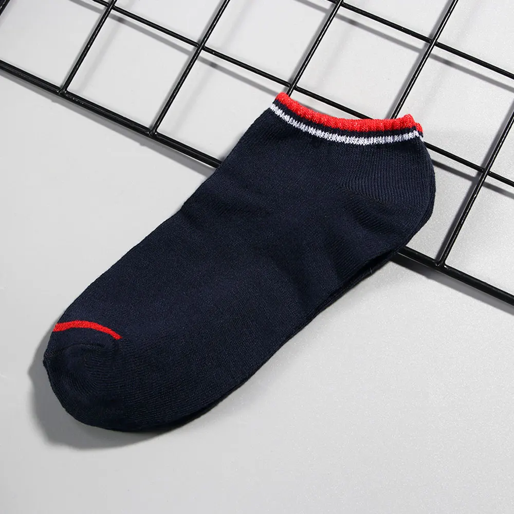 

1pairs 2019 Mens Socks Cotton Fashion Solid Color Stripes Boat Socks Summer Male Casual Breathable Socks Boy New