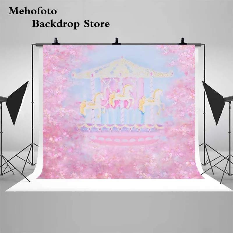 

Фотофон фотография карусель для дня рождения фотосъемки 100x125 см