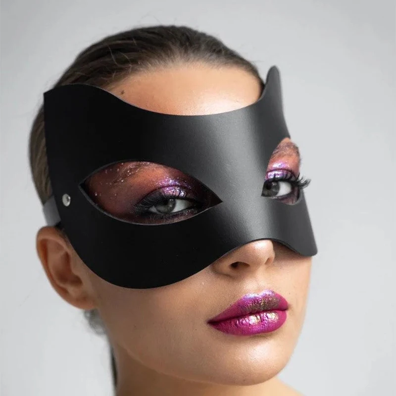

Маска на Хэллоуин, женская кожаная маска для вечеринки, маска на глаза для БДСМ, маскарада, Марди Гра, маски для лица, подарок только для взро...