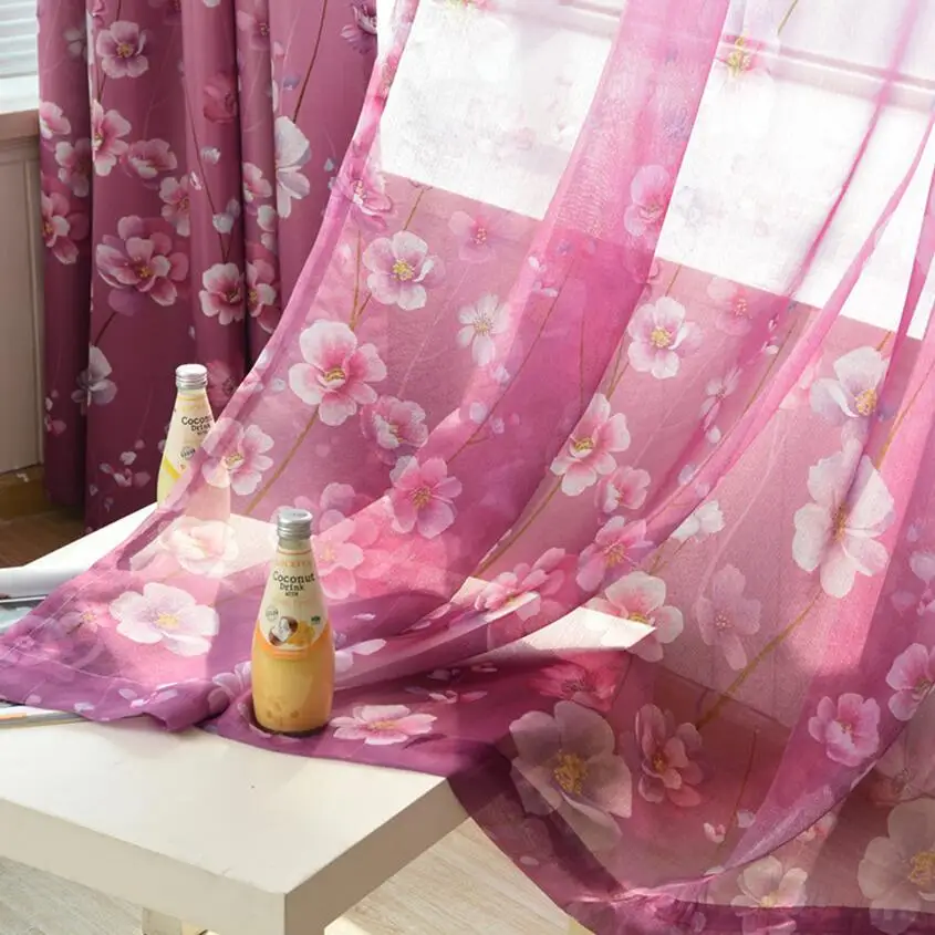 Занавески для окон в деревенском стиле с цветочным принтом затемняющие шторы