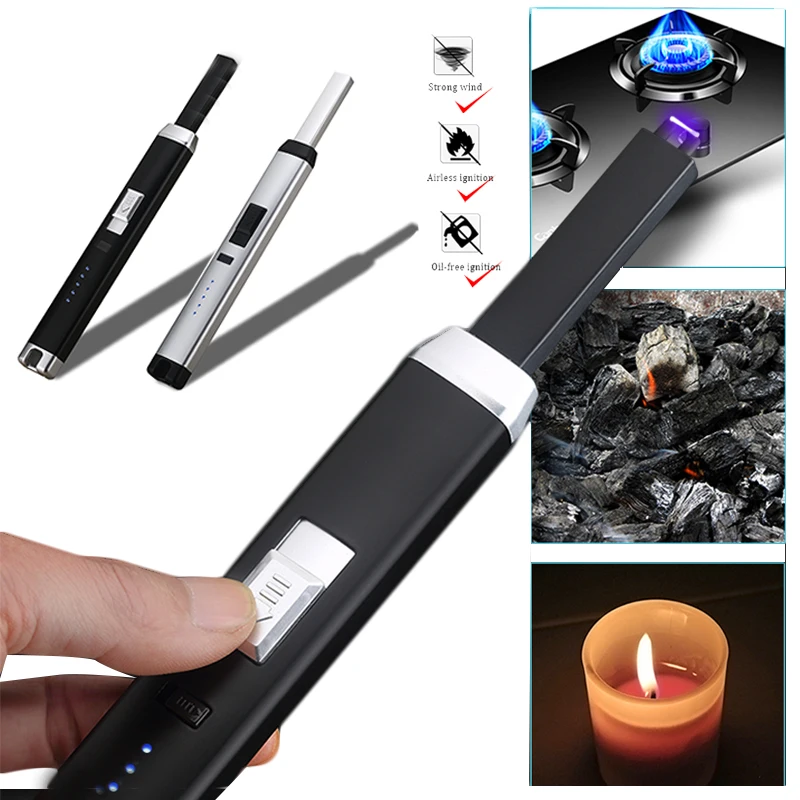 Новая электронная зажигалка с USB зарядкой для кухни барбекю сигарет курение