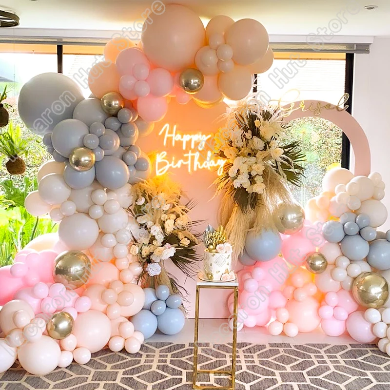 

167pcs Latex Balloon Wedding Children Birthday Party Garland Kit Baby Shower Gender Reveal Boy Birthday Decor Family Backdrop