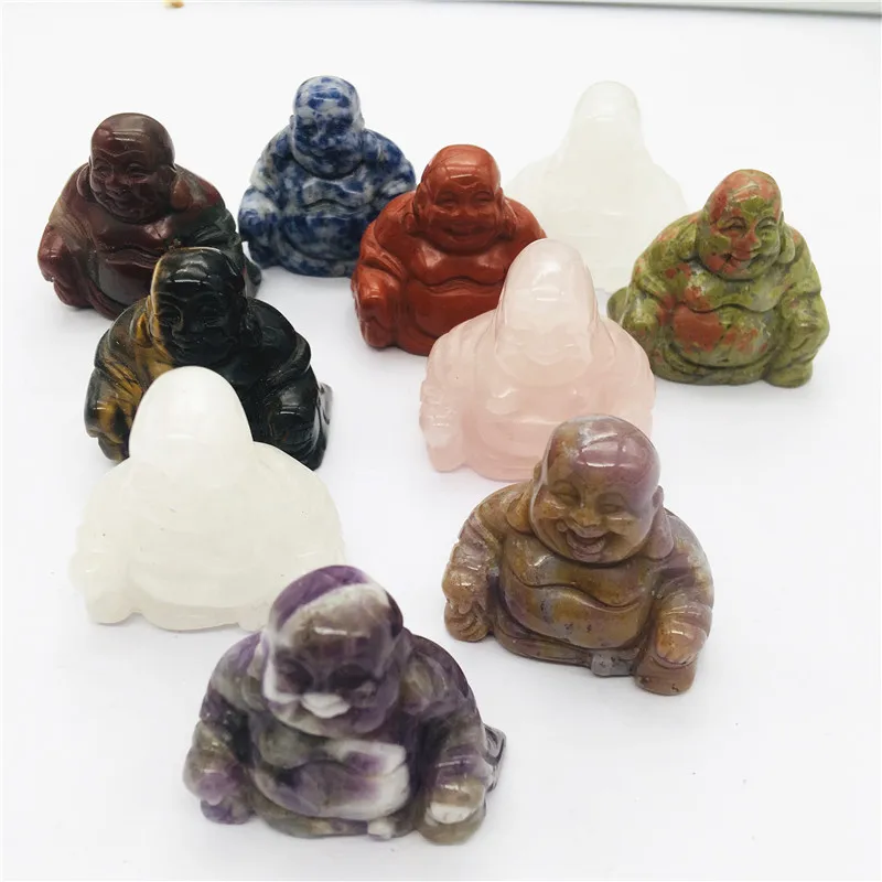 

Природные хрустальные поделки, религиозные лечебные камни, смесь цветов, Будда для ожерелья