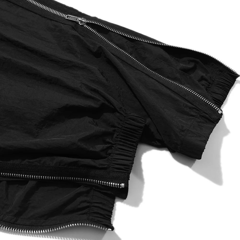 

Aolamegs Pants Men Zipper Side Stripe Pockets Elastic Waist Trousers Baggy Harajuku Fashion High Street All-match Streetwear men