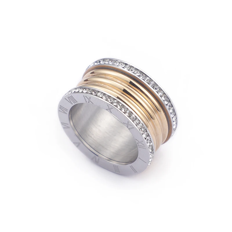 Dicotico Stainless Steel Cubic Zirconia Wedding Rings for Women, Roman Numerals, Multiple Colors, Anillos Mujer Jewelry, Bague Femme image 3