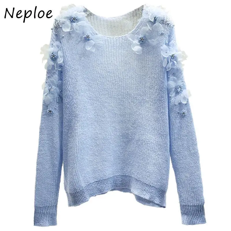 Осень-зима 2022 новый вязаный Топ Neploe женские свитера с круглым вырезом и