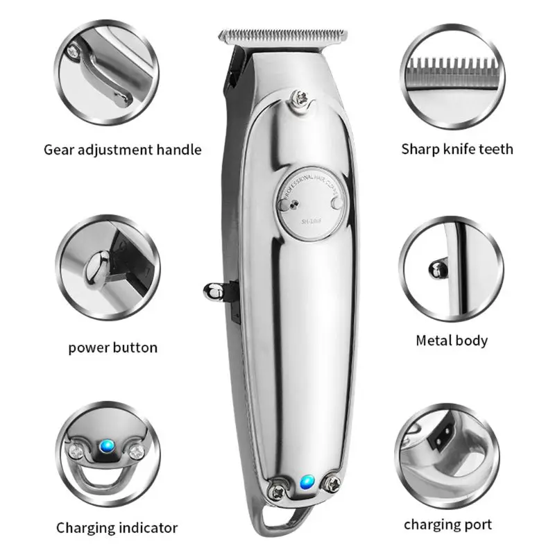 

Professional Electric Hair Clippers Men Cordless Trimmer Oil Head Carving Bald Beard Trimming Haircut Machine