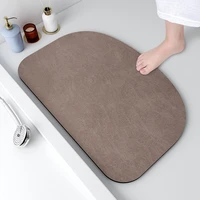 new solid color bathroom mat quickly dry bath carpets micro suede surface toilet rugs anti slip entrance doormat for shower room