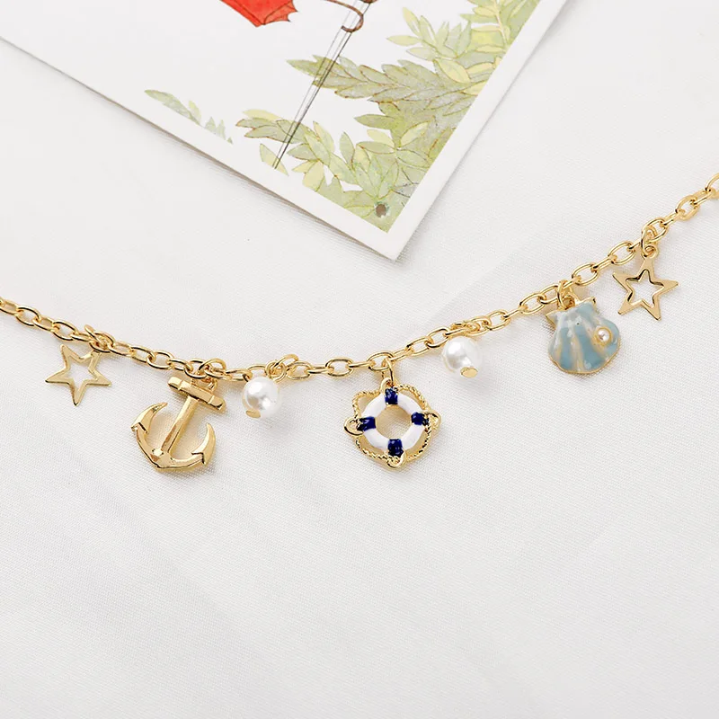 Женский шарм-браслет Sansummer романтические вечерние серьги в форме якоря звезды