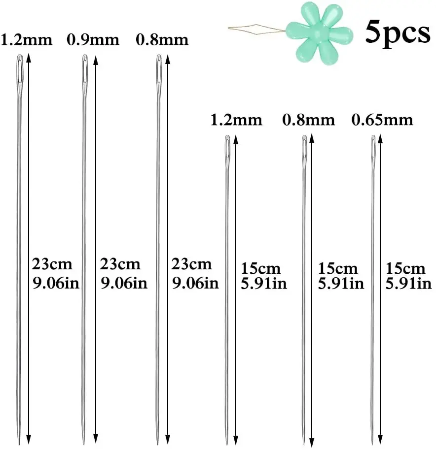 Иглы LMDZ для бисероплетения 6 длинных прямых игл 5 шт. нарезки шариков швейные иглы