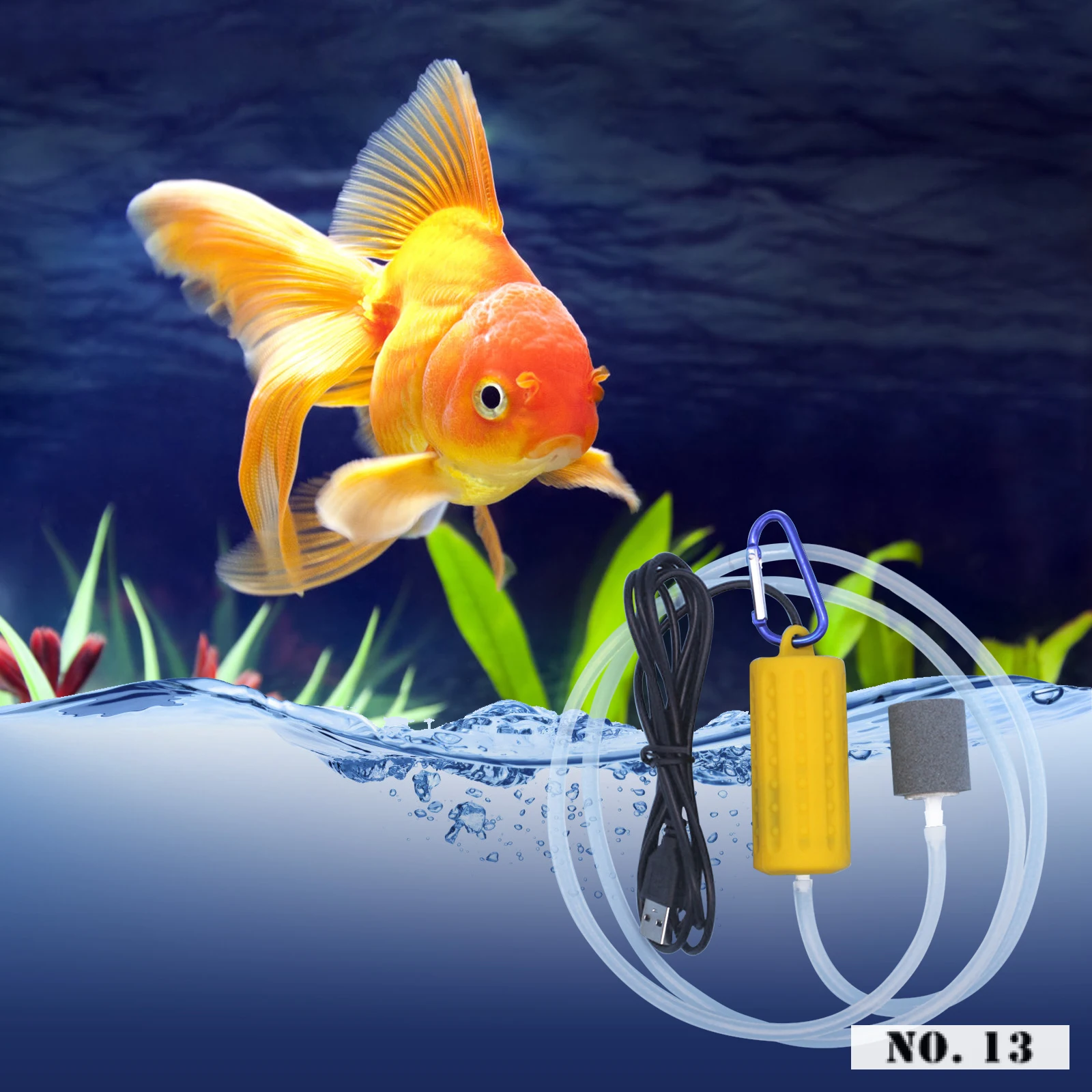 Аквариумный воздушный насос Quietest с воздушным камнем и шлангом в комплекте низкое