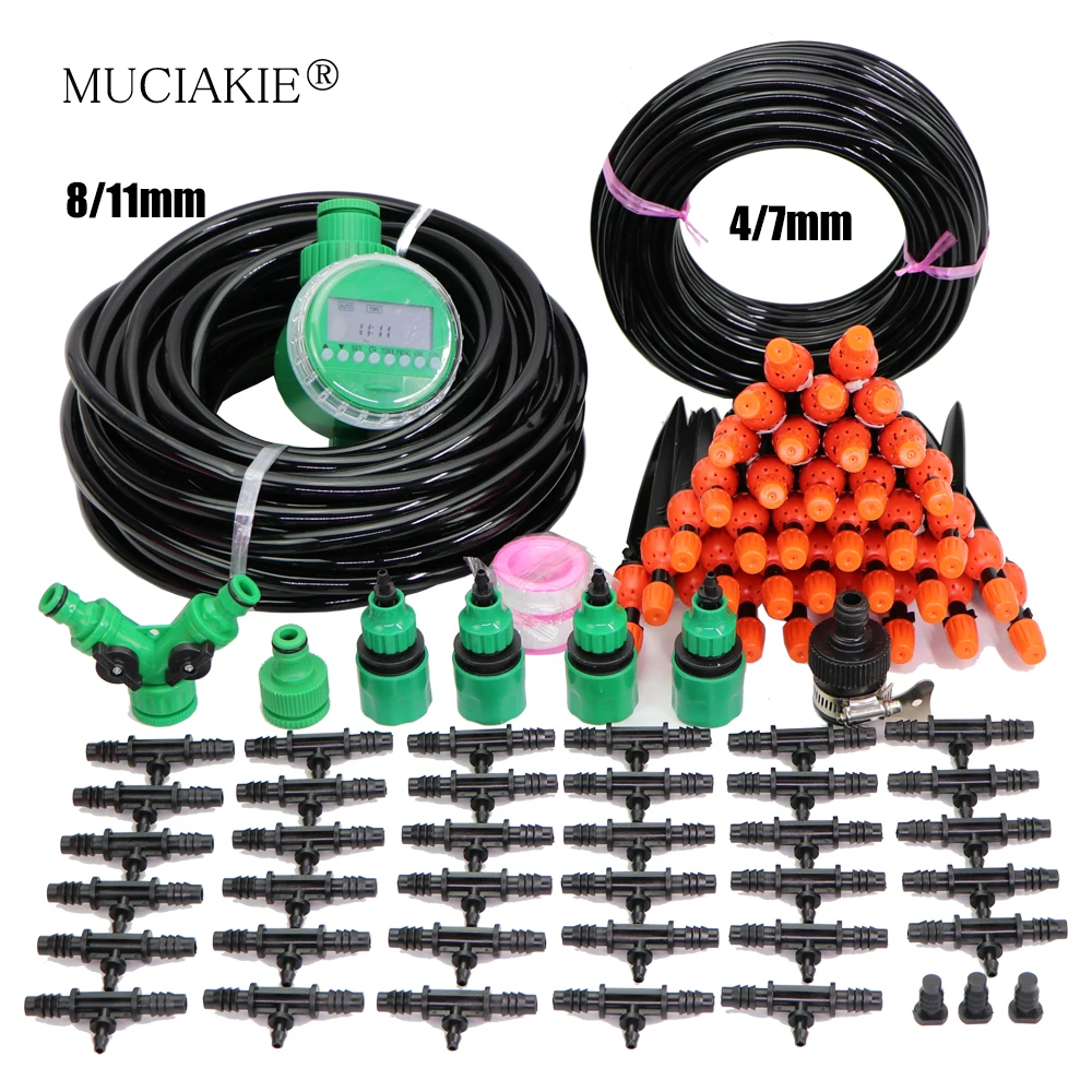 8/11MM Reduced 4/7mm Watering Sprinklers Kits Garden Irrigation System Patio Micro Drip Mist Watering for Flowers Bonsai Plants