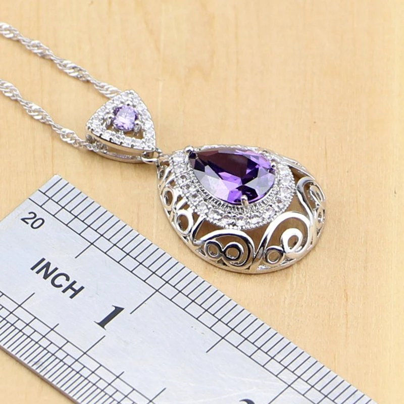 Женский ювелирный комплект из колье серёг и кольца серебра 925 пробы|silver jewelry