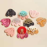 multi combination and small claw hollow petal pendant japanese diy handmade earrings resin material jewelry accessories