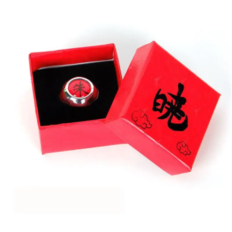 

Ninja Ring Bright Moon Organization Uchiha Sasuke Suke Sharingan Cosplay Anime Ring Red Box Packed Set Box Women's Man New