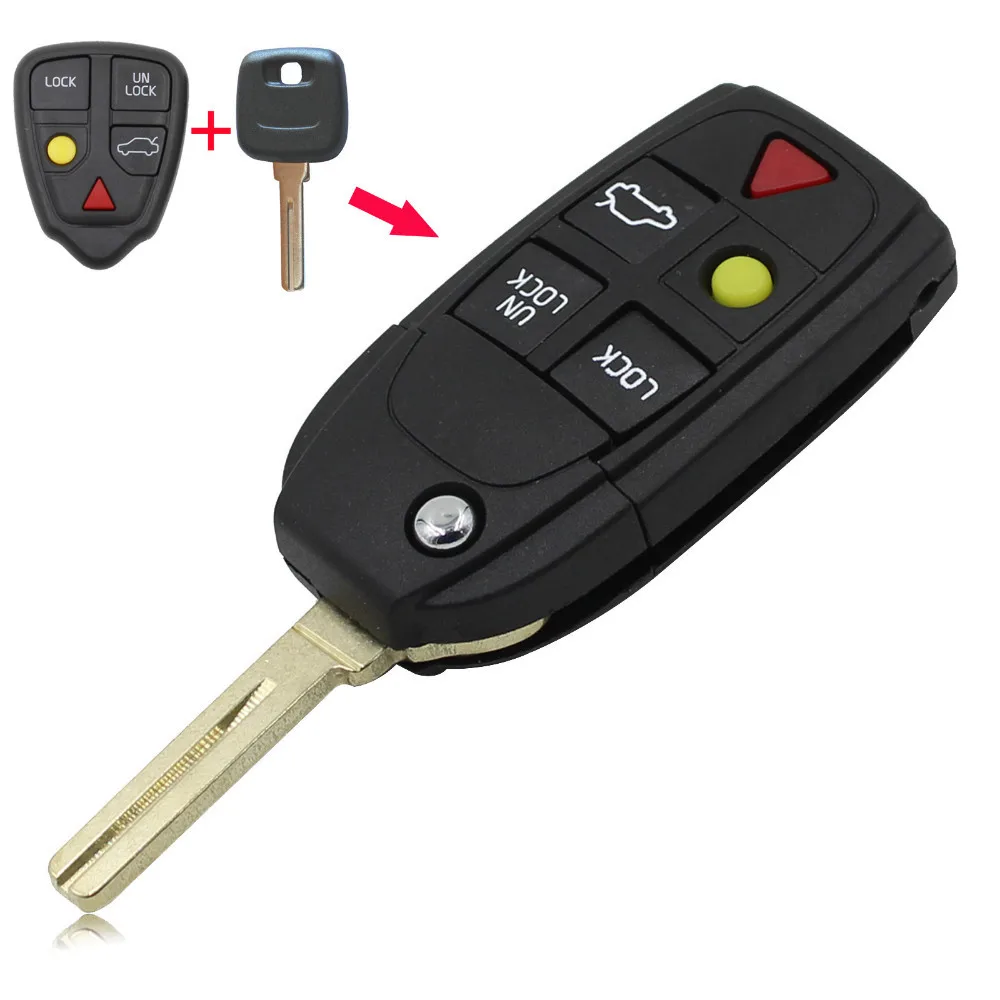 KEYYOU 5 кнопок дистанционного управления для Volvo XC70 XC90 V50 V70 S60 откидной складной