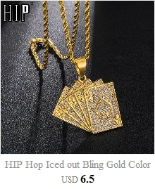 Хип хоп Iced out Bling золотого цвета для покера с сердцем из нержавеющей стали горный хрусталь яркие ожерелья и подвески для мужчин ювелирные изделия