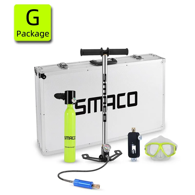 Package G SMACO 0.5L оборудование для дайвинга мини дайвинг цилиндр Воздушный бак клапан респиратор коробка для подводного плавания Подводные дыхательные комплекты - Цвет: Package G