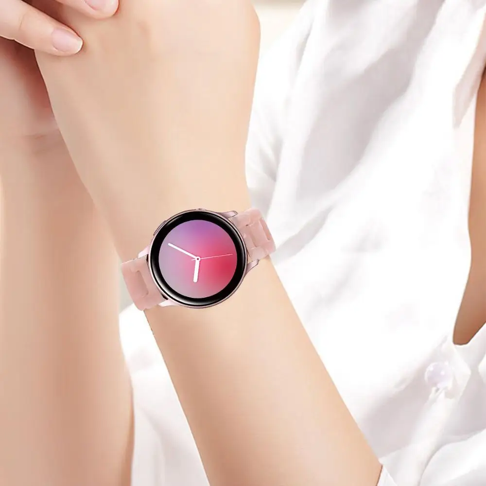 Женский ремешок из смолы 20 мм для samsung gear S2 Classic/Galaxy Watch 42 мм/Active 2 40 мм 44 мм быстросъемный ремешок