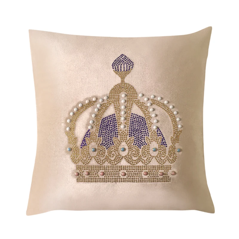 

Bling Crystal Diamond Ironing Double F C Letters Black Color Velvet Car Home Sofa Chair Decorative Pillow Design Cushion Covers