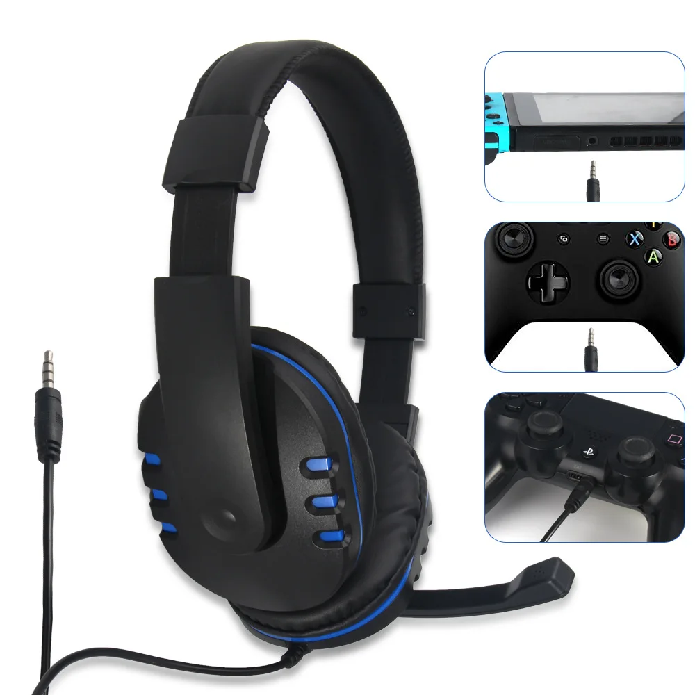 3 в 1 большие наушники совместимые PS4/ONE/Switch игровая гарнитура 3,5 размер порт