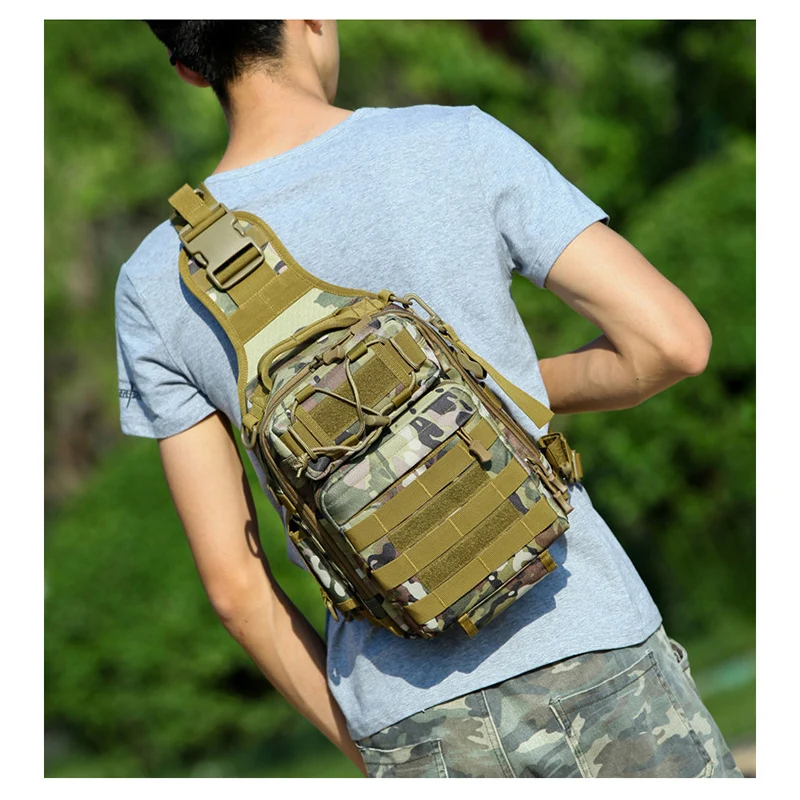 

Military Tactical Shoulder Bag Army Outdoor Sport Chest Bag Climbing Travel Chest Oxford Cloth waterproof Pouch Hiking Backpack