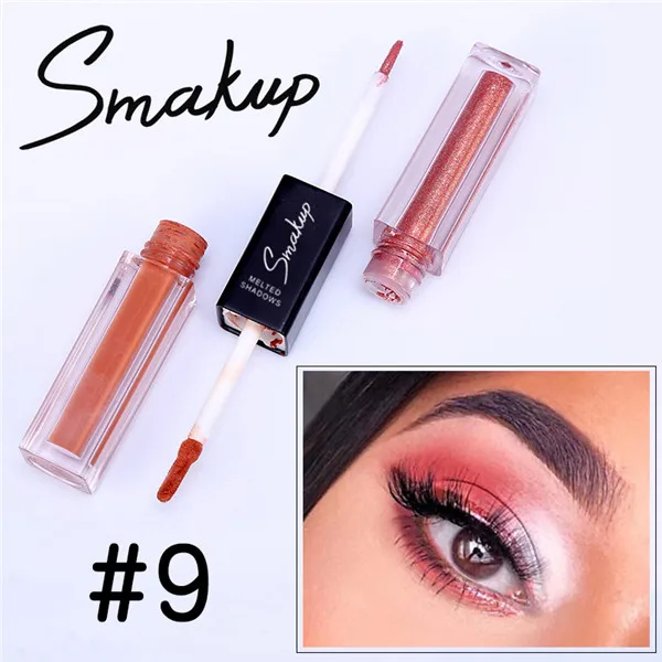 09 Желтые двойные жидкие тени для век осветляющие тени для век стойкие матовые мерцающие тени для век алмазные Перламутровые тени для макияжа глаз - Цвет: 09