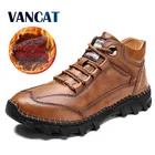 Модные зимние мужские ботинки мужские Ботильоны ручной работы теплые мужские зимние ботинки из толстого плюша осенние уличные мужские мотоботы