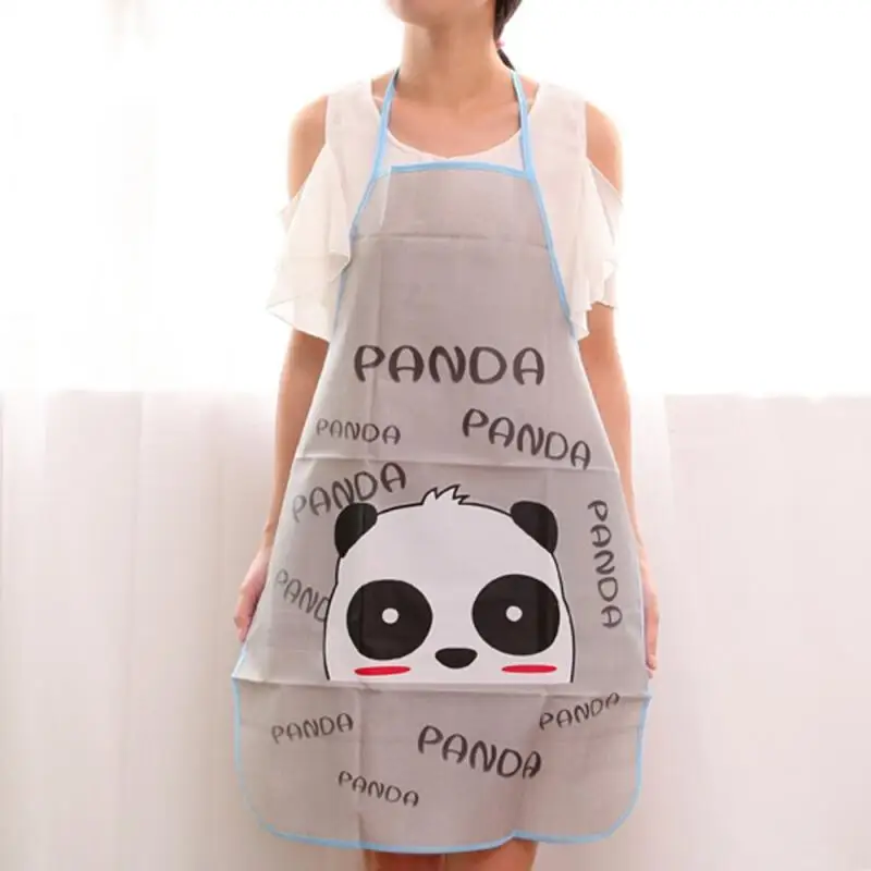 

1PC Lovely Cartoon Apron Sleeveless PVC Waterproof Anti-oil Aprons Kitchen Cooking Waist Bib Reuseable Creative Women Apron