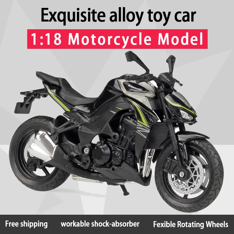 

1:18 Z1000 Alloy Diecast Motorcycle Model Workable Shork-Absorber Toy For Children Toy Collection Xmas Birthday Gift