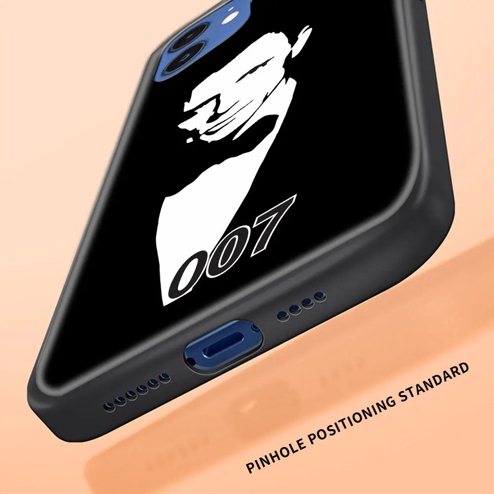

James Fashion bond 007 Phone Case For iPhone 11 Pro XS XR X Black Shell For iPhone 12 Pro Max 7 8 Plus SE 2020 Funda Cover