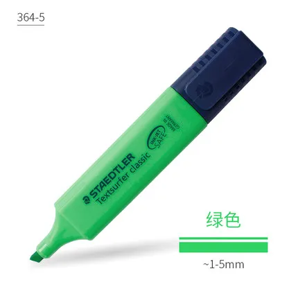 green 1 шт. Staedtler sharpie цветной хайлайтер 364 Детские макароны студентов с офисными бликами текст маркер для выделения ручка - Цвет: green