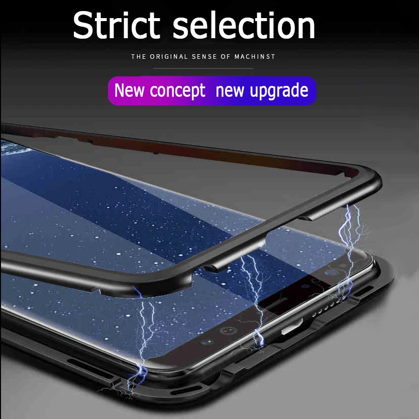 Чехол для телефона с магнитным закаленным стеклом Samsung S8 S9 S10 S10E Plus note 8 9 10 A20 A20S A30
