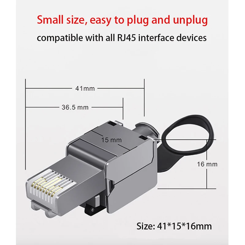 

Zinc Alloy Shield 8P8C RJ45 Connector Compatible with Cat6/Cat6A/Cat7/Cat8 Termination Plug for Ethernet Cable,10 Pack