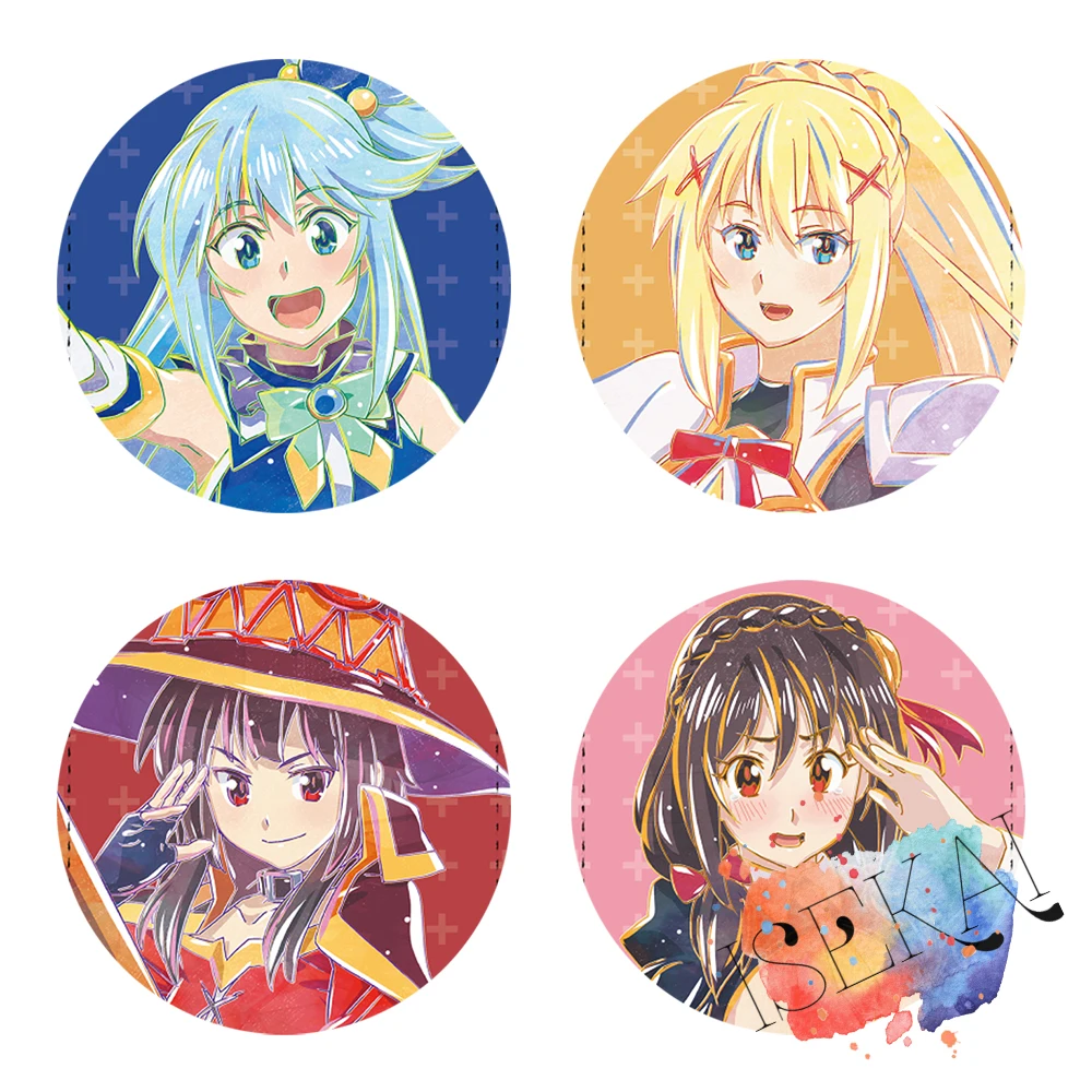 50 мм Божье благословение KonoSuba на аниме этот замечательный мир значок Aqua Darkness Megumin