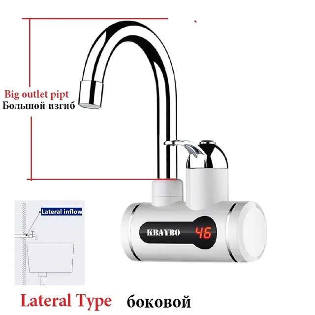 

Instant Water Heater LCD Temperature Display Tankless Water Heater Tap Instant Hot Water Faucet Crane 3000W 2018 NEW