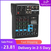professional 4 channel bluetooth mixer audio mixing dj console with reverb effect for home karaoke usb stage karaoke ktv