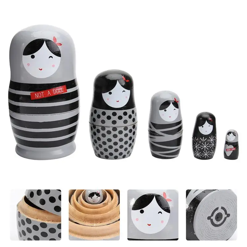 

1 Set Matryoshka Dolls Cartoon Nesting Dolls Russian Doll Toys Home Adornments