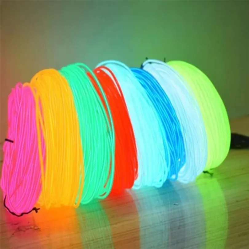 Светящаяся неоновая Светодиодная лента с питанием от аккумулятора 1 м|Ночники| |