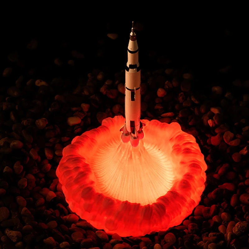 

3D Print Rocket Night Light Space Shuttle Lamp with USB Rechargeable Moon lamp 449C