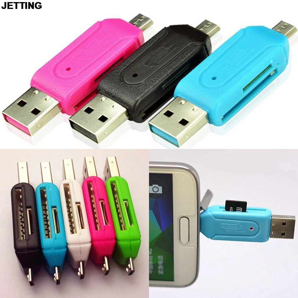 

JETTING 1pc UniversalCard Reader Reliable Micro USB OTG TF T-flash Card Reader for Cell Phone PC
